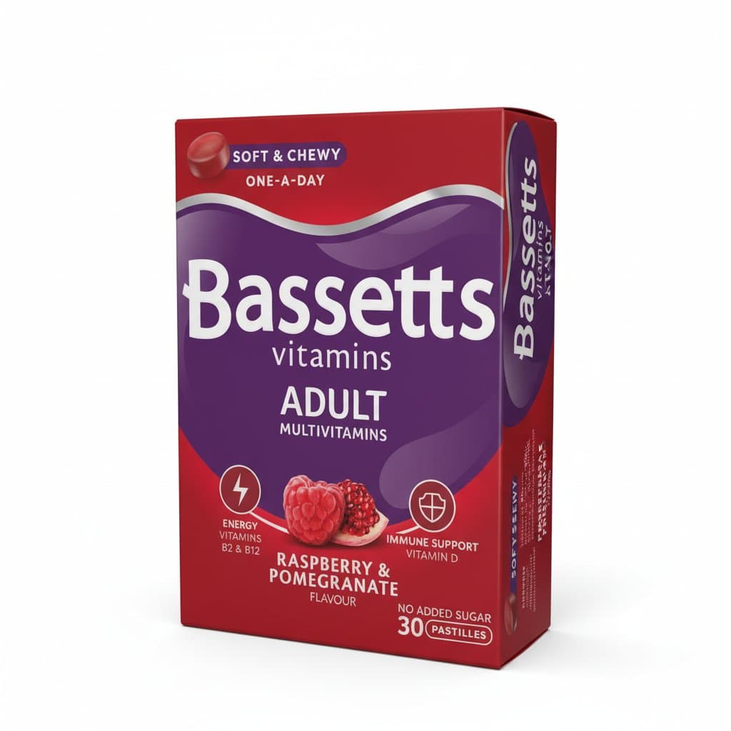Bassetts Vitamins Adult Multivitamins 30 Pastilles Raspberry & Pomegranate Flavour