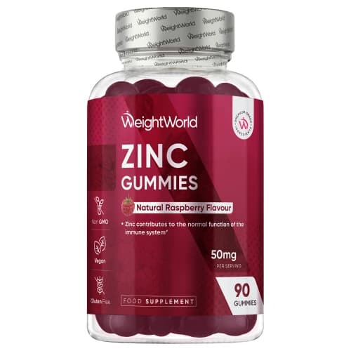 Zinc Gummies 50mg Raspberry Flavour 90 Gummies WeightWorld UK
