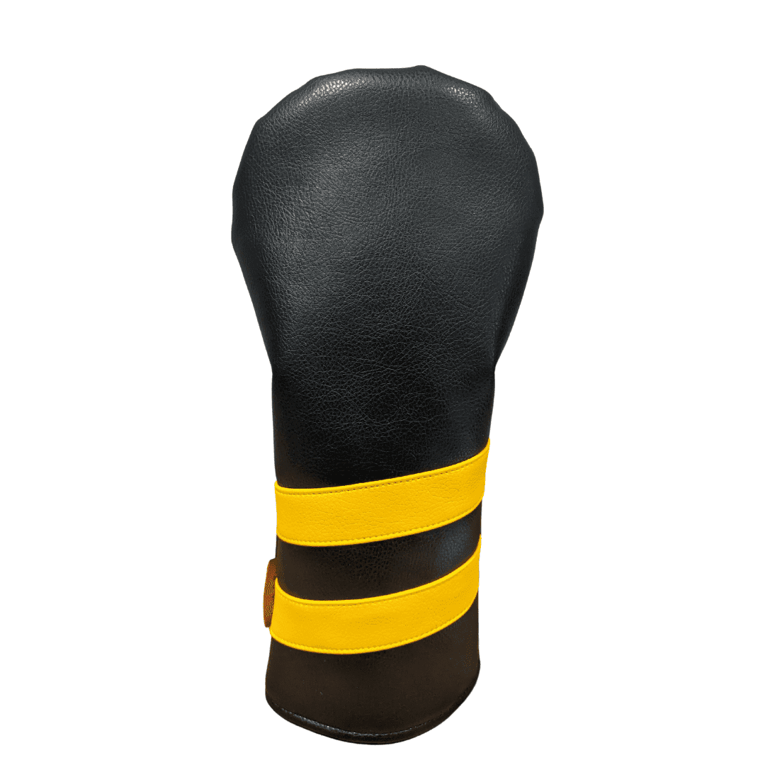 Black and Yellow Striped Head Cover - Driver Fairway Hybrid - Fairway