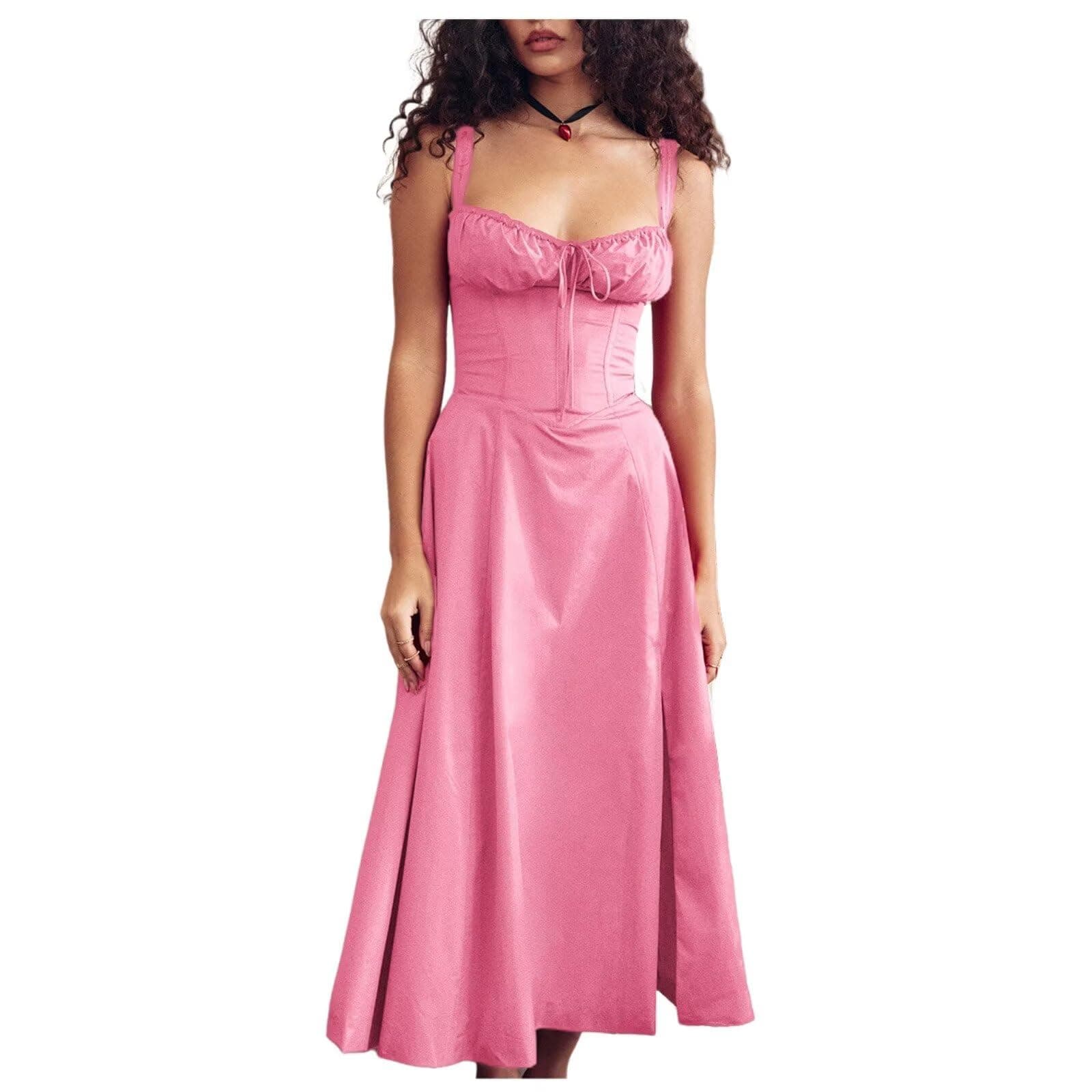 Women's Midi Cocktail Dress - Pink XL