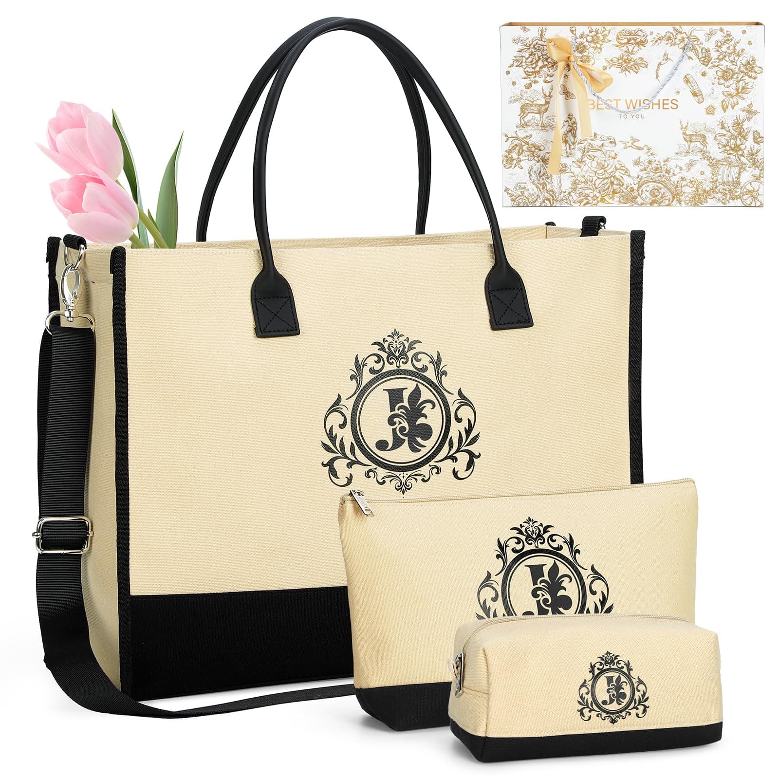 Personalised Canvas Tote Bag Set - J 20L