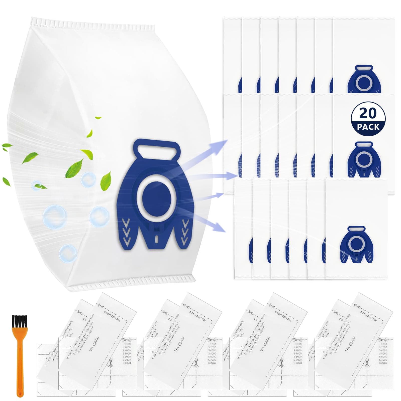 Miele GN Series Vacuum Bags - Blue 20pc Set