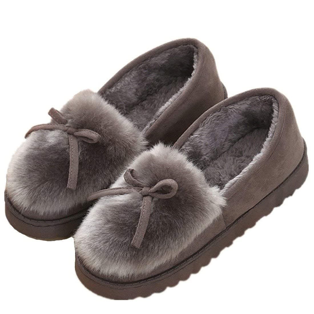 Kemosen Women Fur House Slippers Moccasins Ladies Breathable Faux 3.5