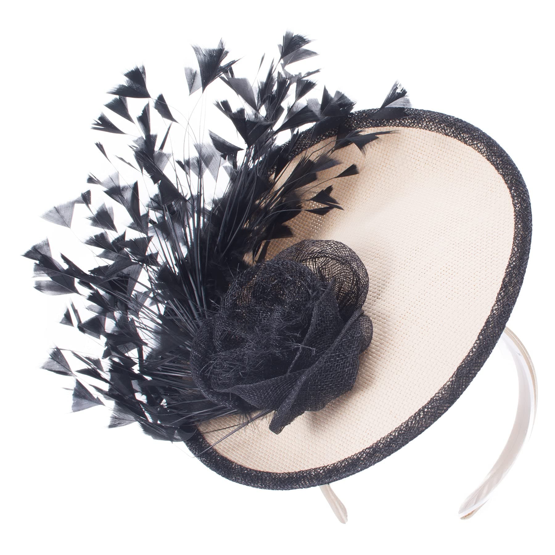 Women's Straw Fascinator Hat - Beige One Size