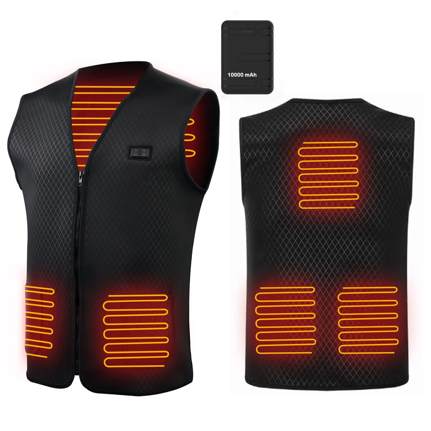 Electric Heated Vest 10000mAh - Black XL