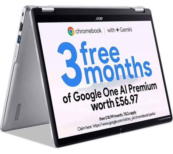 ACER Spin 314 14" 2 in 1 Chromebook - Intel® Core™ i3, 128 GB eMMC, Silver