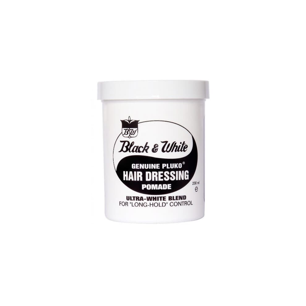 Black & White Hair Dressing Pomade 200ml | Long Hold Hair Wax