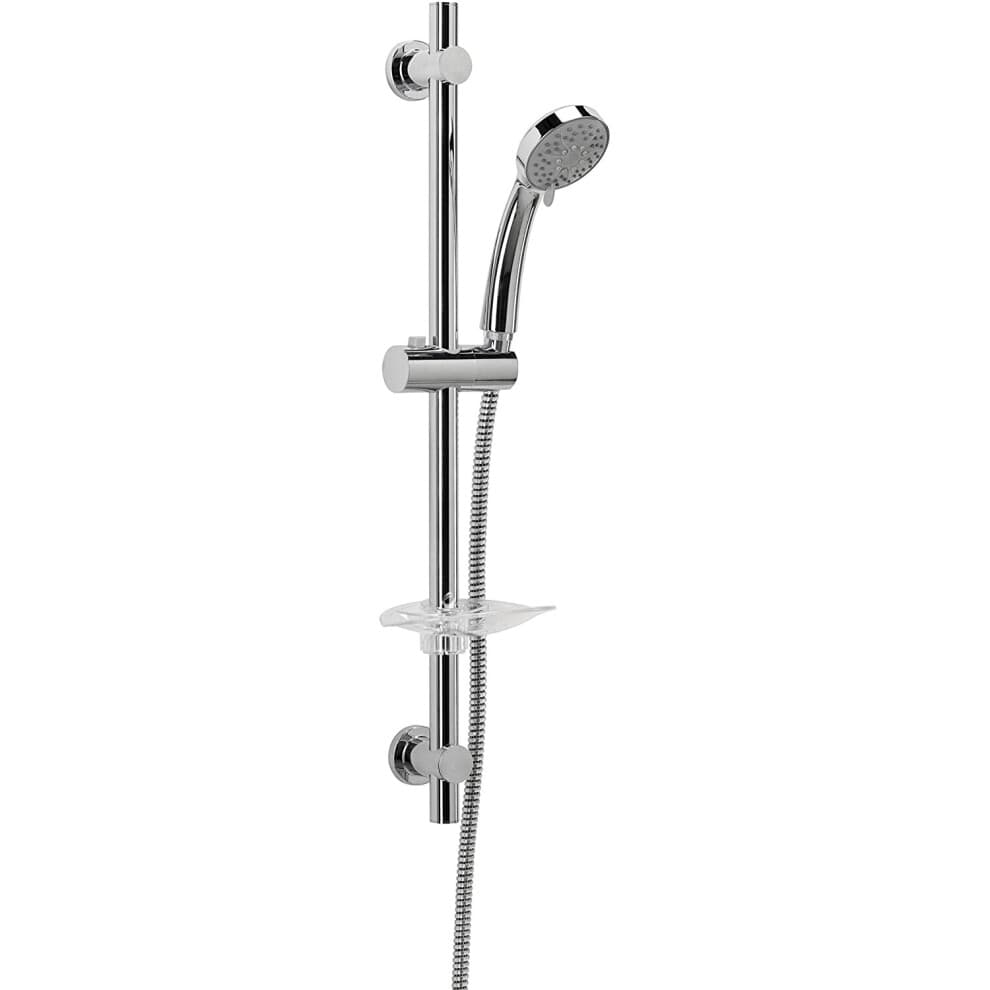Croydex AM169341 Essentials Three Function Shower Set includes Handset/ Hose/ Riser Rail, Chrome , 69.4 x 16.2 x 5.8 cm