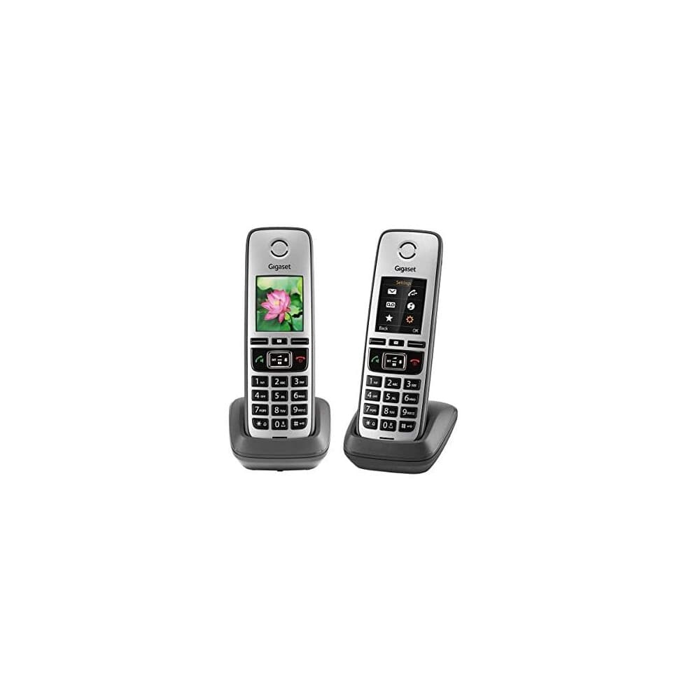 Gigaset FAMILY Duo - Premium Cordless Home Phone to Connect all Family Members - Nuisance Call Block, 2 Handsets, Titanum Grey