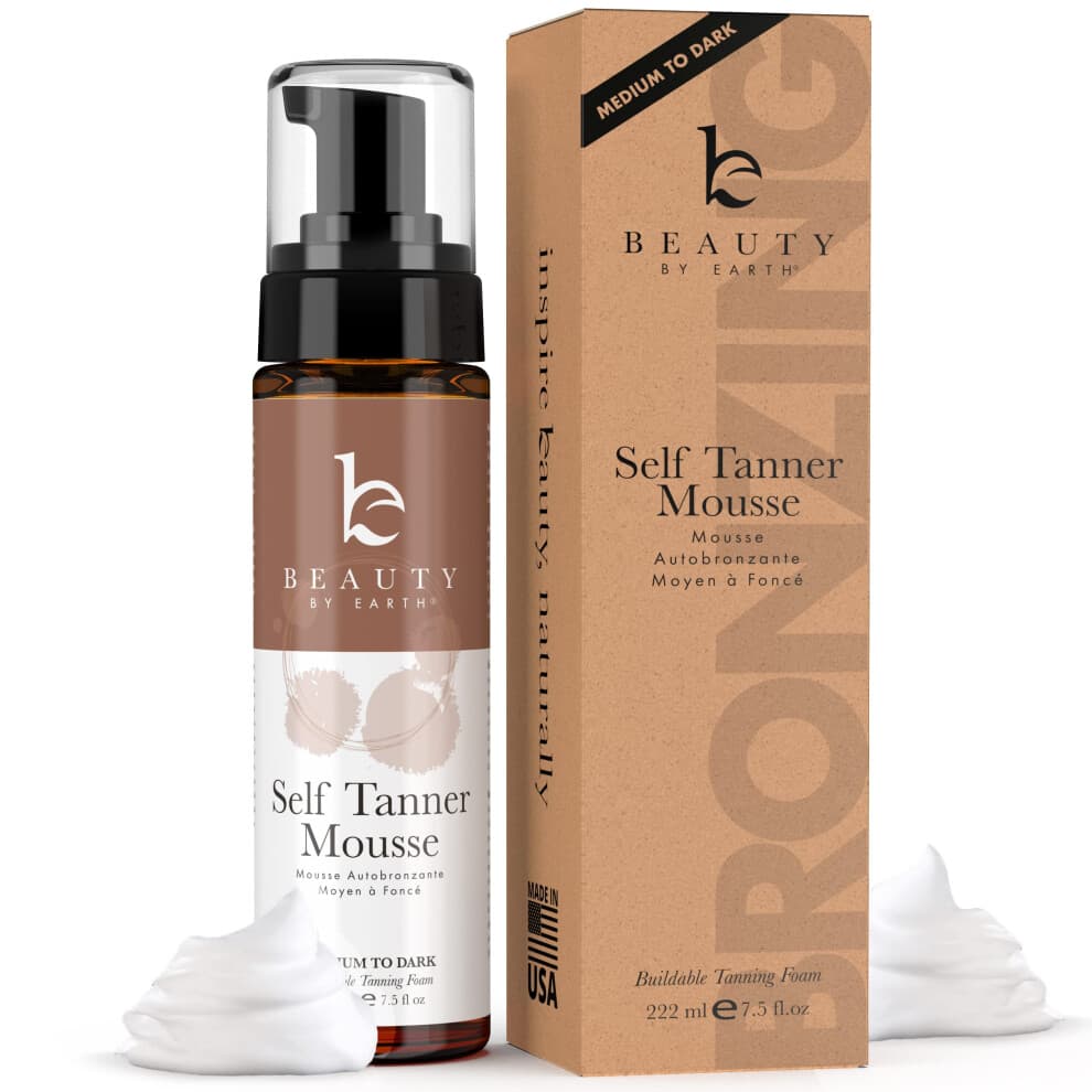 Beauty by Earth Self Tanner Mousse - Medium to Dark gradual Self Tanne