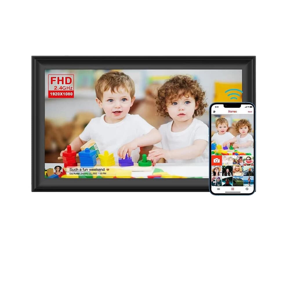 15.6-Inch WiFi Digital Picture Frame with 64GB Storage, 1920x1080 IPS FHD Touch Screen, Easy Photo & Video Sharing