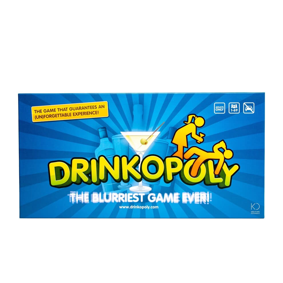 Drinkopoly - the King of Drinking Games - Combined Board/Table Party Games for Adults and Students with 50 Cards with Tasks