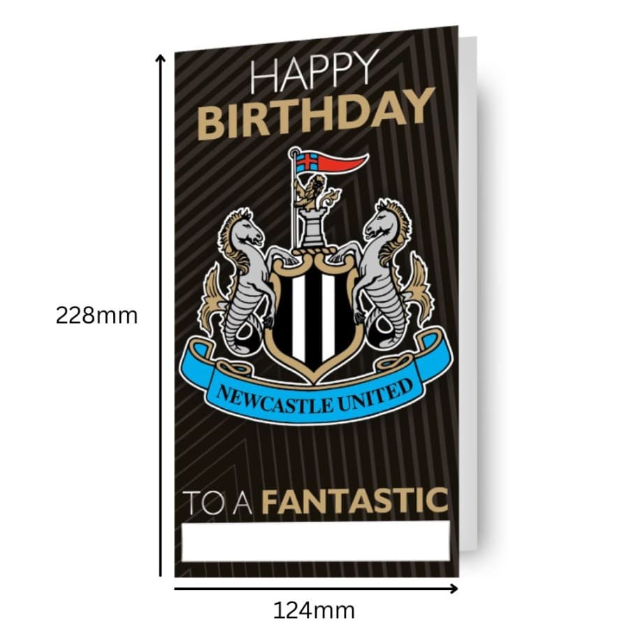 Newcastle United FC Birthday Card Personalise With Sticker Sheet