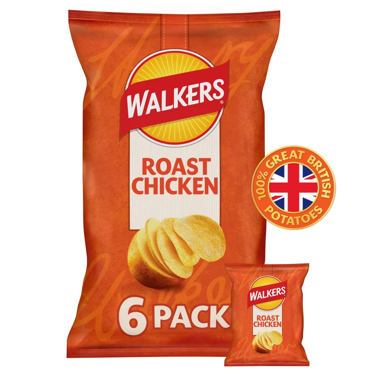 Walkers Roast Chicken Multipack Crisps 6x25g
