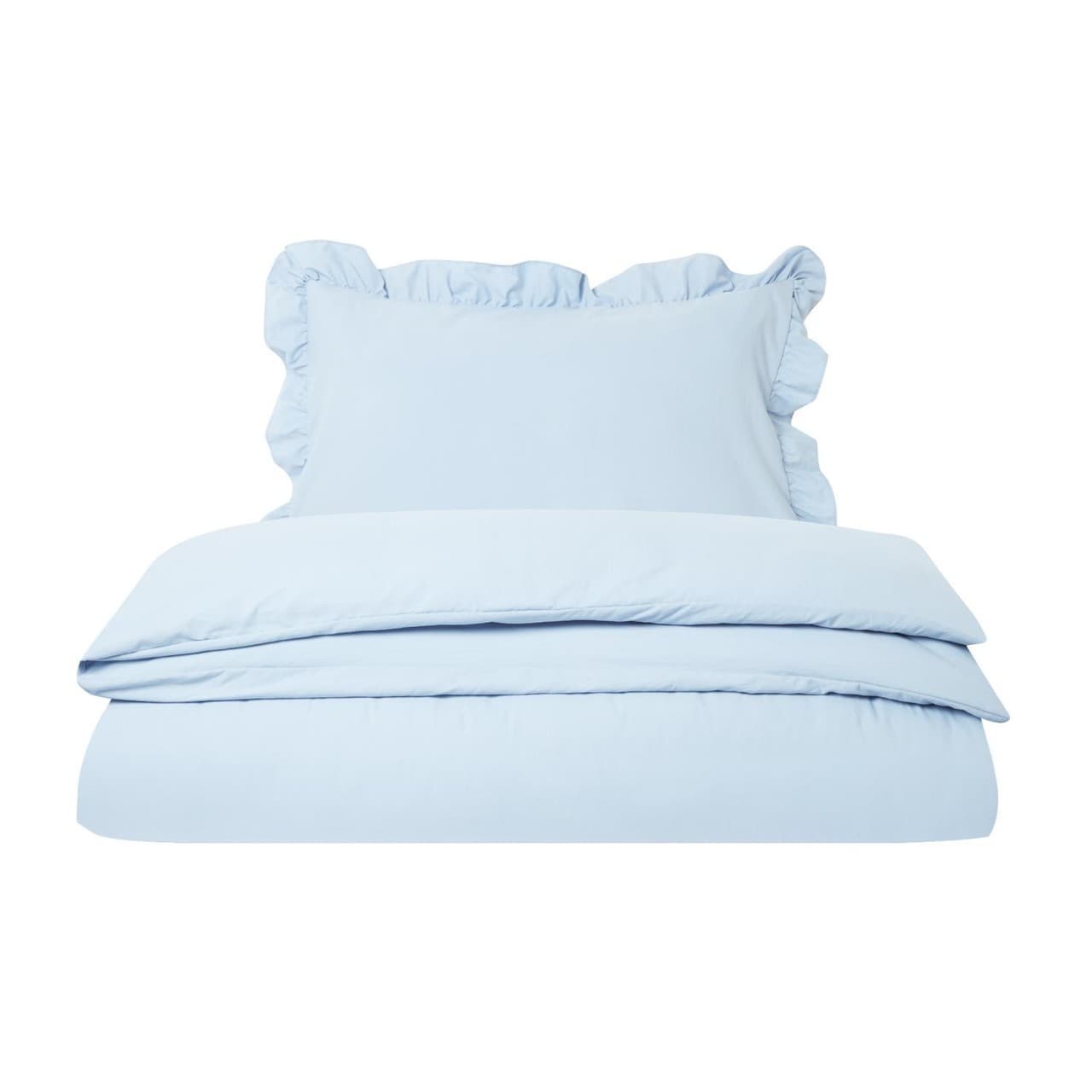 Nutmeg Home Soft Touch Blue Frill Duvet Set Double