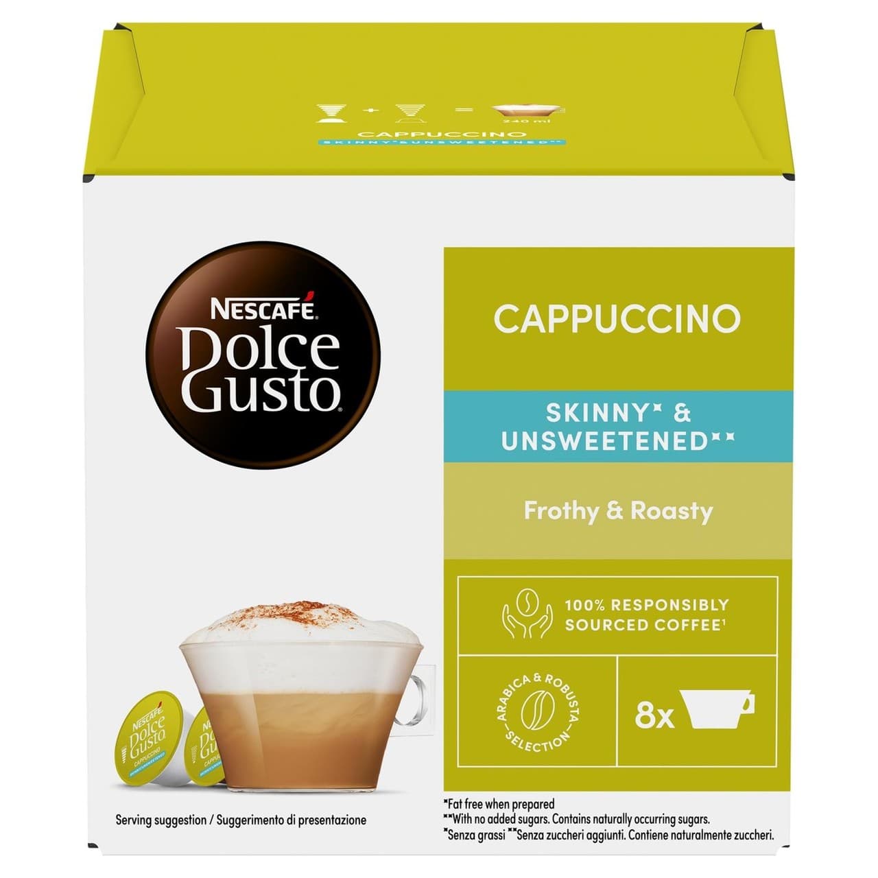 Nescafe Dolce Gusto Skinny Cappuccino Coffee Pods 8s