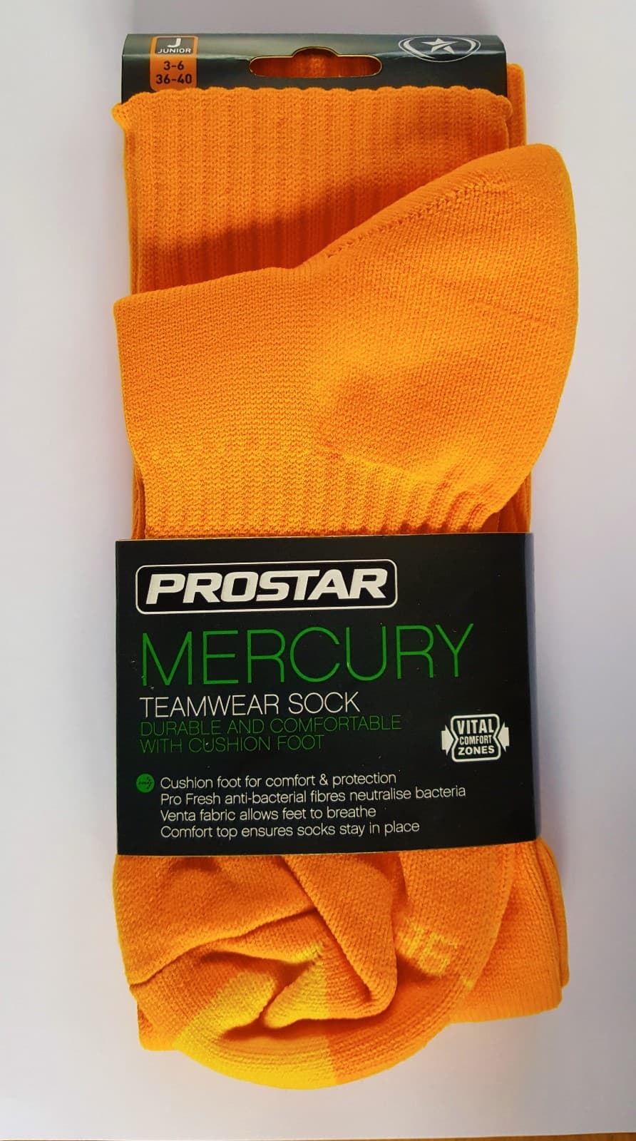 (soc539) Youths PROSTAR MERCURY AMBER (GOLD / ORANGE) Football socks 3 - 6 BNIP