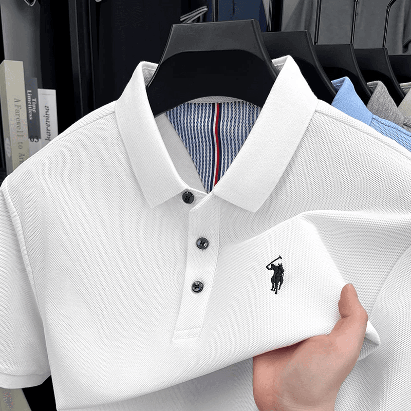 100% Pure Cotton High-End Brand Men'S Short Sleeve Polo Shirt Summer Fashion Ori