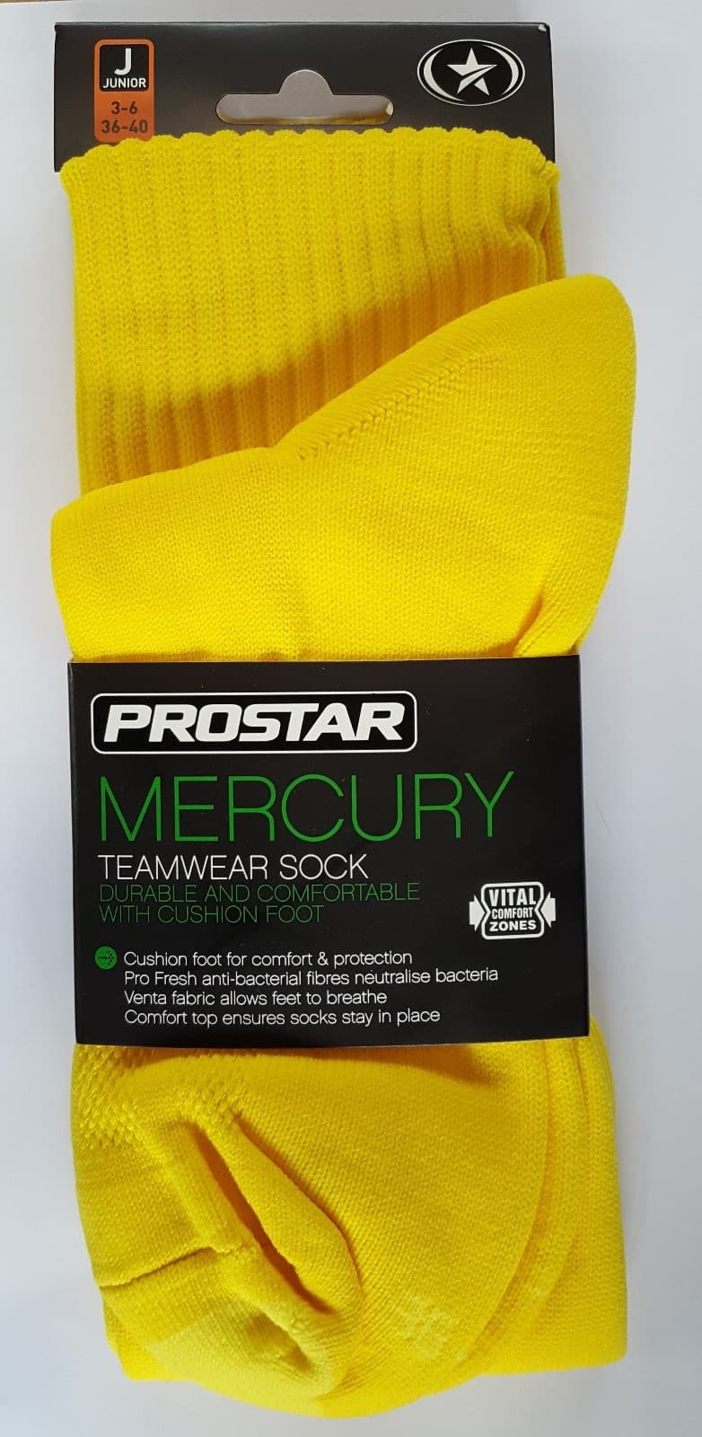 (soc538) Youths PROSTAR MERCURY YELLOW Football socks 3 - 6 BNIP