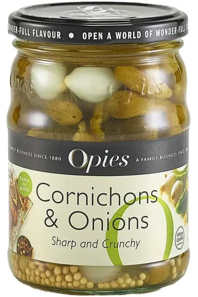 Cornichons and Onions with Mustard Seeds 350g (Opies)