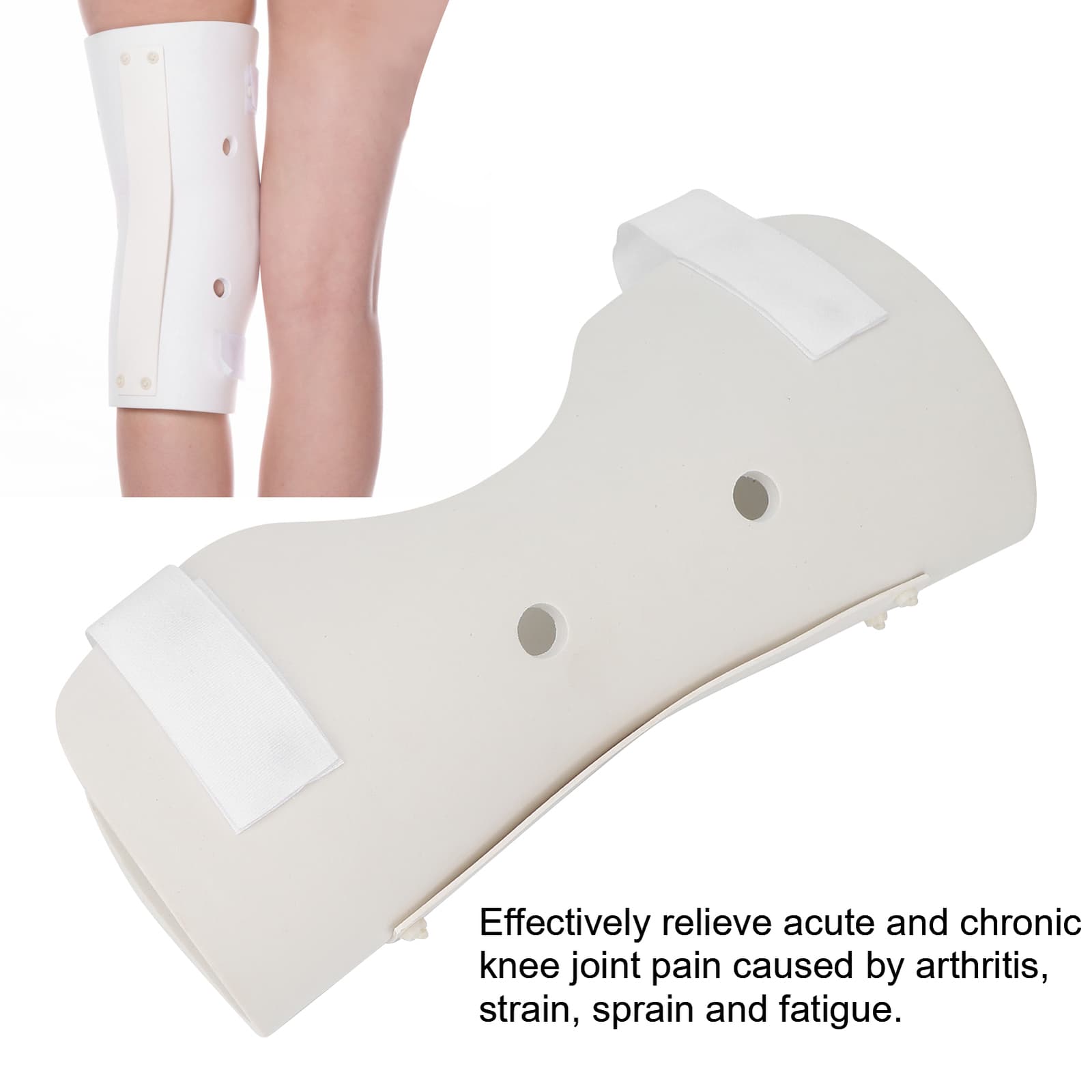 Knee Splint Knee Immobilizer Compression Sleeve Straight Leg Support Brace Left