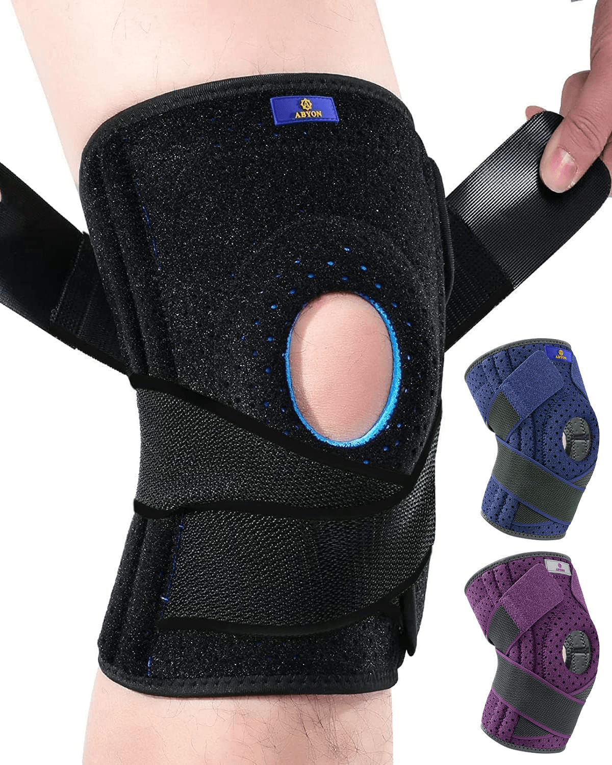 Knee Support for Men and Women| Adjustable Non-Slip Knee Brace with Side Stabili