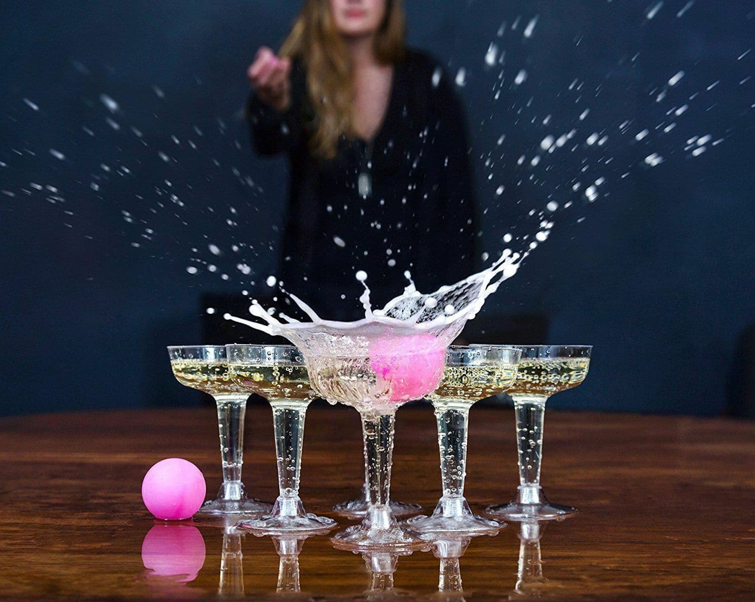 20 pc Prosecco Fizzy Dizzy Party Skill Luck Game and Drinking Ping Pong Glass Ball