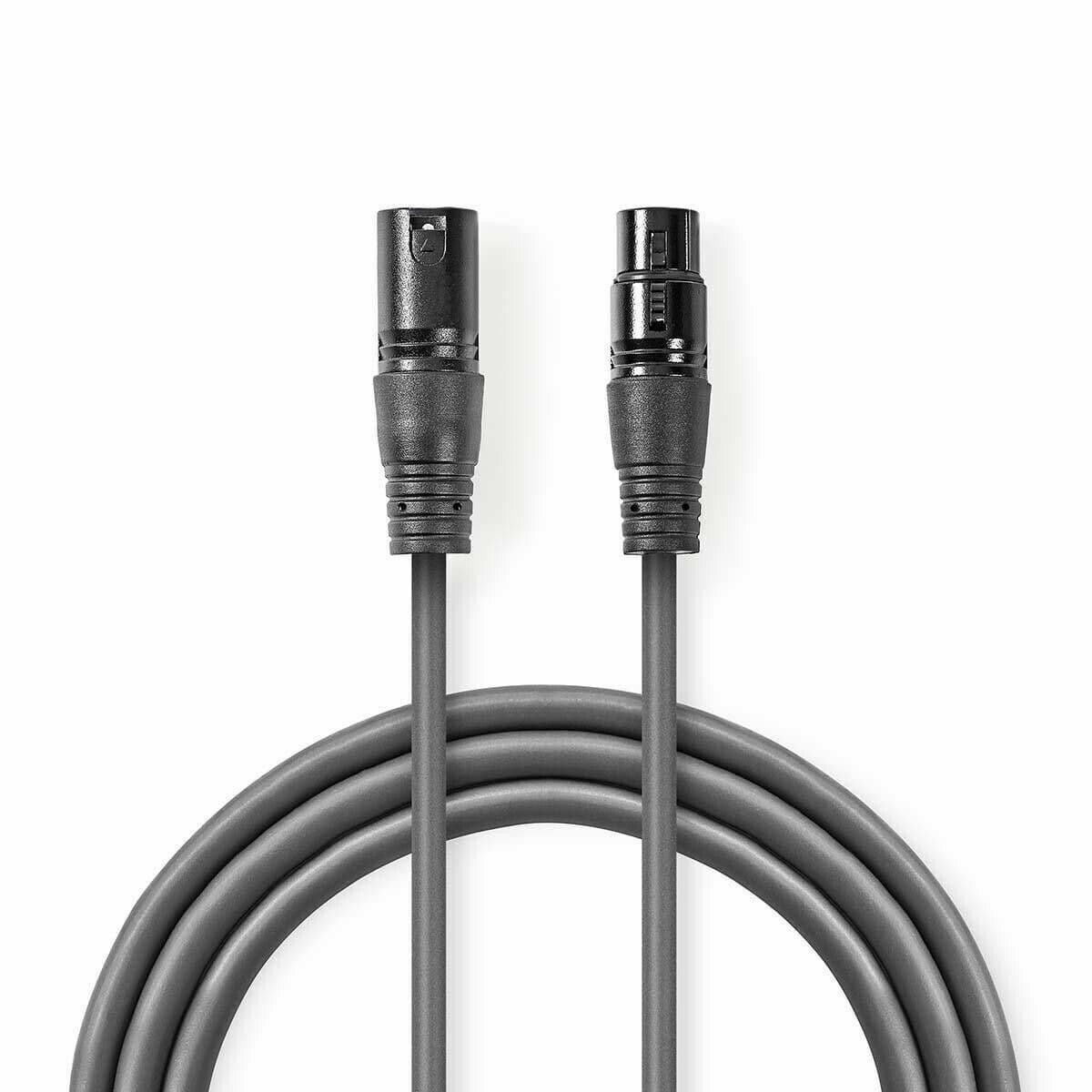 Nedis Microphone Lead Mic Cable XLR Patch Lead Balanced Male to Female 1m