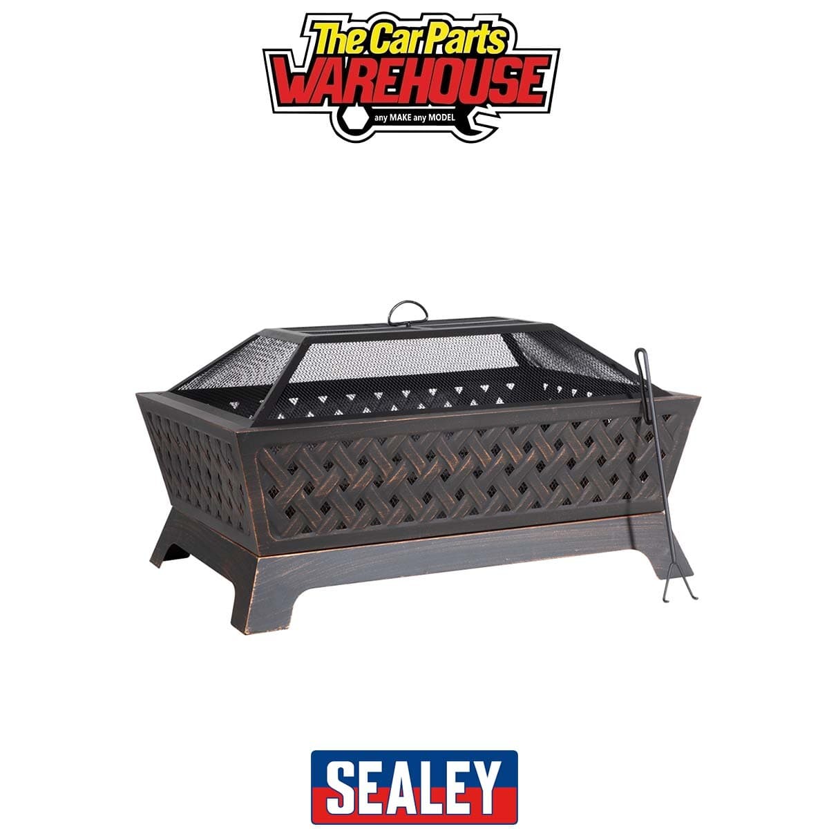 Sealey DG44 Dellonda 35\" Rectangular Outdoor Fire Pit| Antique Bronze Ef