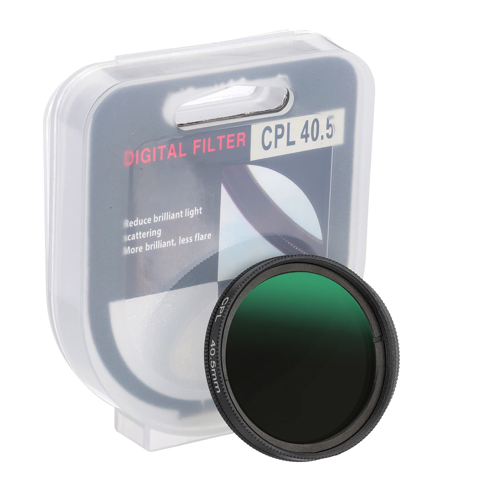 40.5mm Circular Polarizer Filter Camera Lens Filter with Len Cap Black