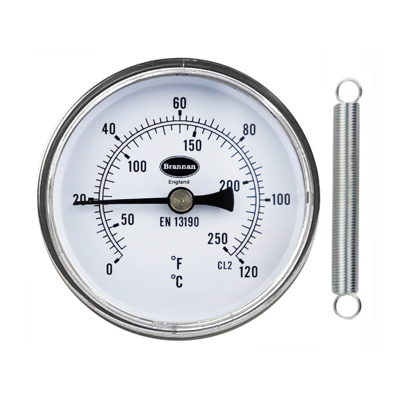 Clip On Pipe Thermometer 0 to 120 C&F - Hot Water Temperature Gauge