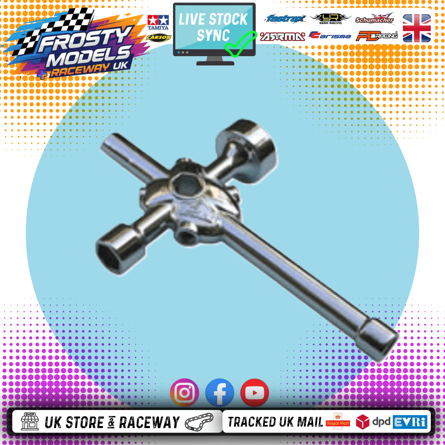 PROLUX - 4-WAY WRENCH Spanner (Glow Plug| Wheel Nuts) - TYPE (7/8/10/17MM)
