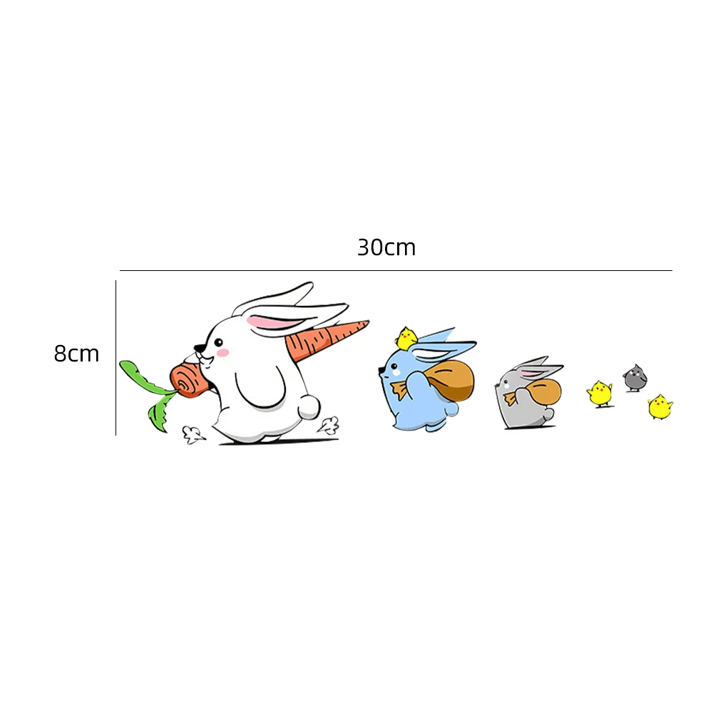 Cute Bunny Sticker Car Animal Styling Funny Rabbit Decor Decals Auto Motorcycle