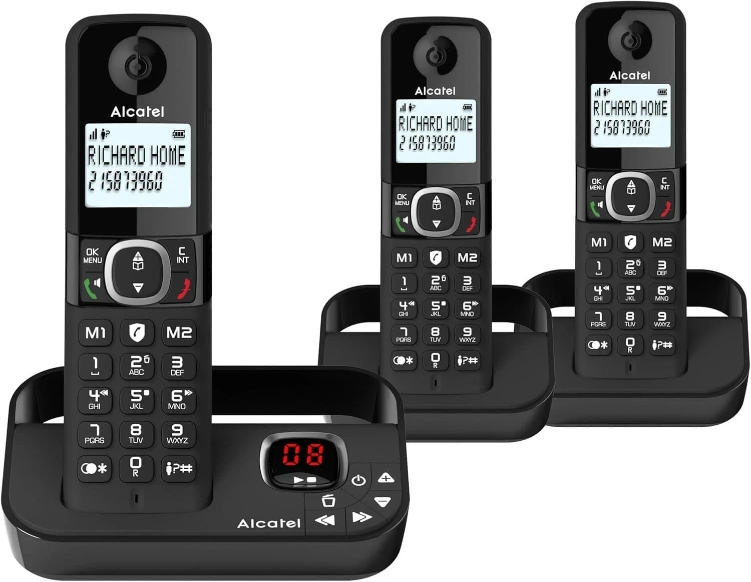 Alcatel F860 Voice Trio Cordless Phone with Call Block Landline Loudspeaker