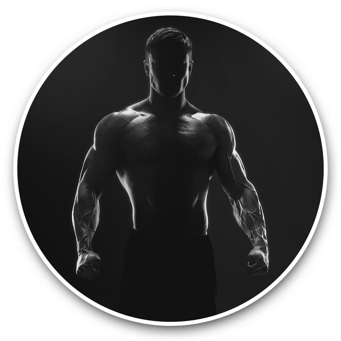 2 x Vinyl Stickers 7.5cm (bw) - Fitness Fighter Boxing Man Gym #42873