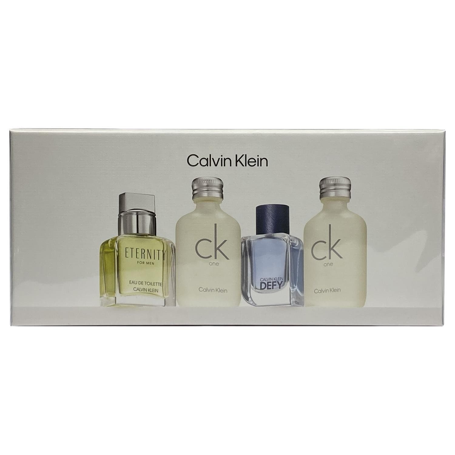 Calvin Klein Mens Miniature Set - Defy| Eternity + 2 x cKone Eau de Toilette