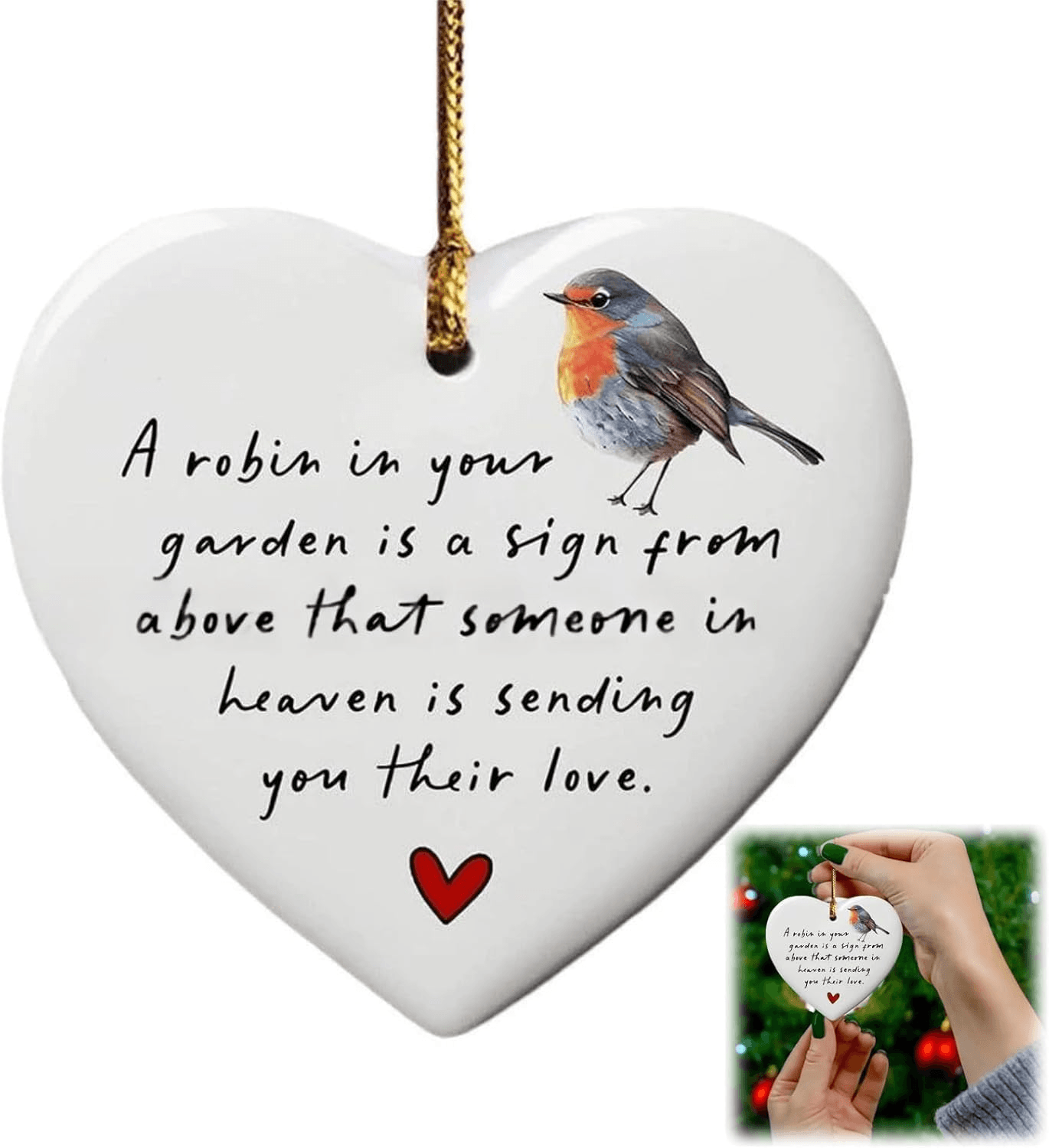 Gift Memorial Ornament| Robin Sympathy Gift| Bereavement for Loss| Christmas Dec