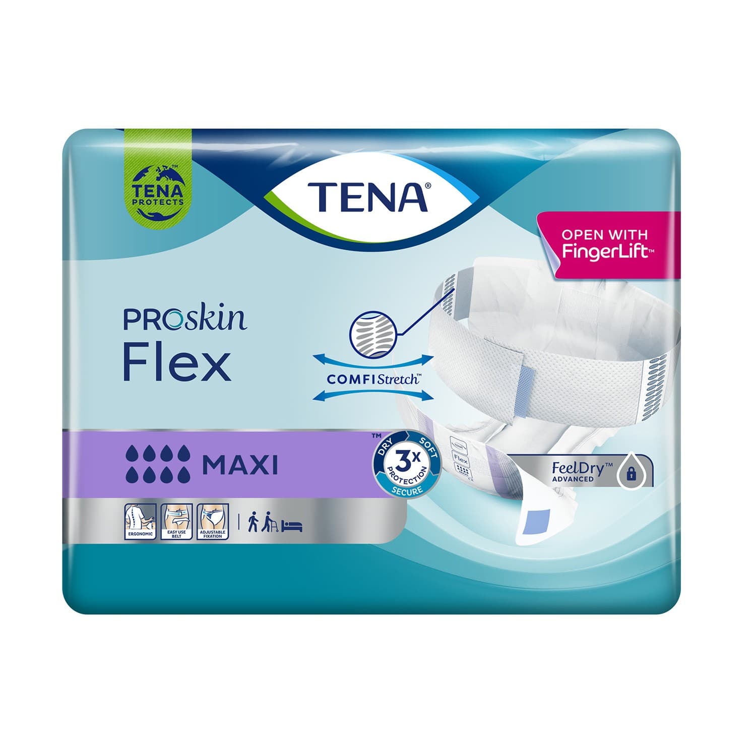 TENA Flex Maxi Extra Large 21 Pads Comfortable and Discreet Incontinence