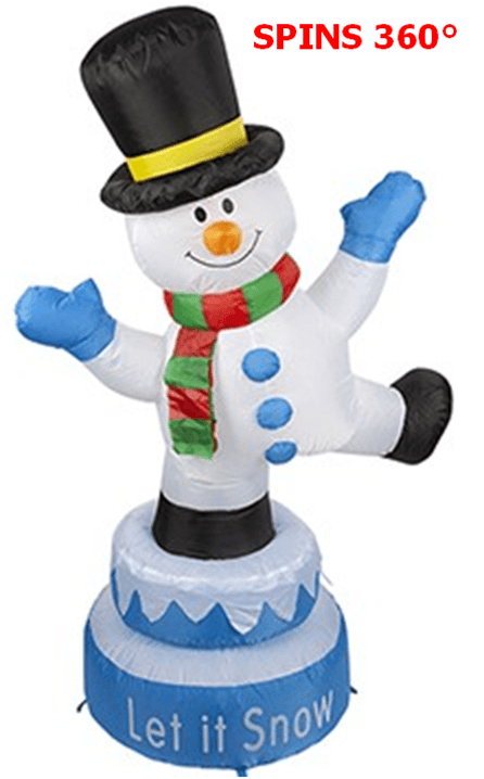Snow white 1.5mtr Outdoor Indoor light up Christmas inflatable Rotating Snowman