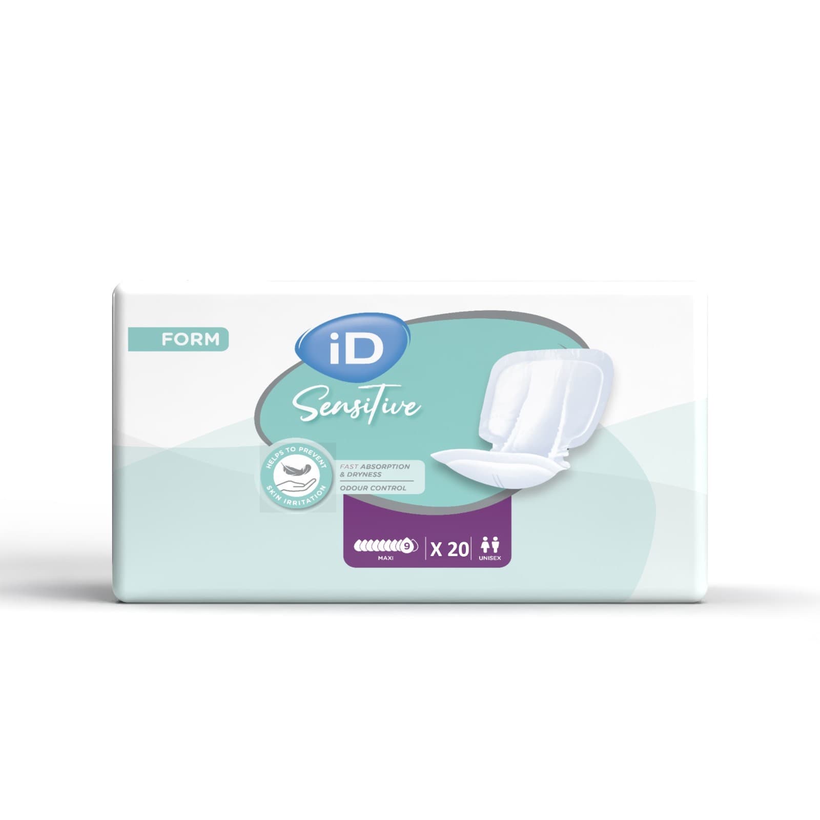 iD Sensitive Form Maxi - Large Shaped Incontinence Pads -1 x Pack of 20