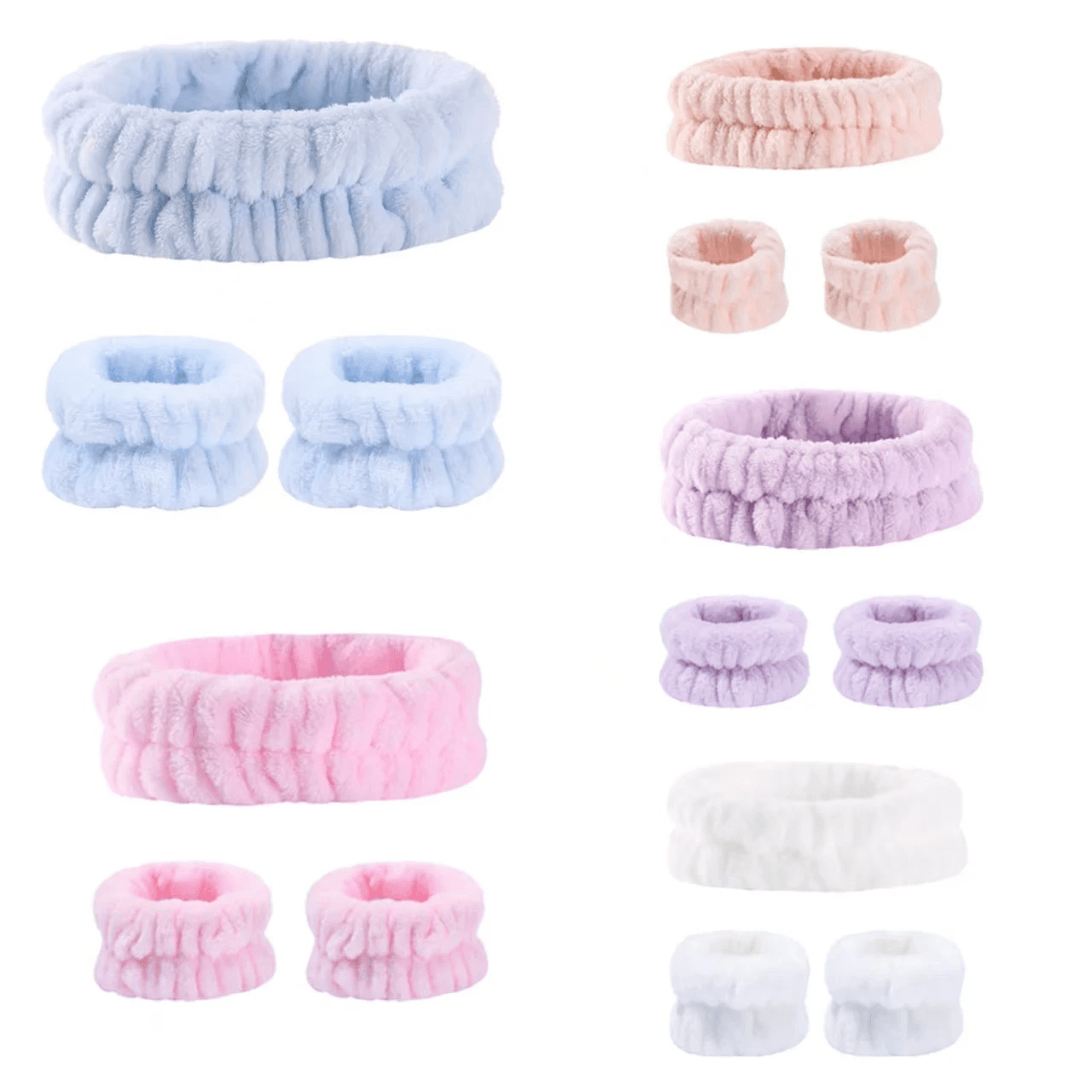 Fashion 2Pcs One Pair Wash Face and Wrist Band Absorb Water Sweat Wiping Bracele
