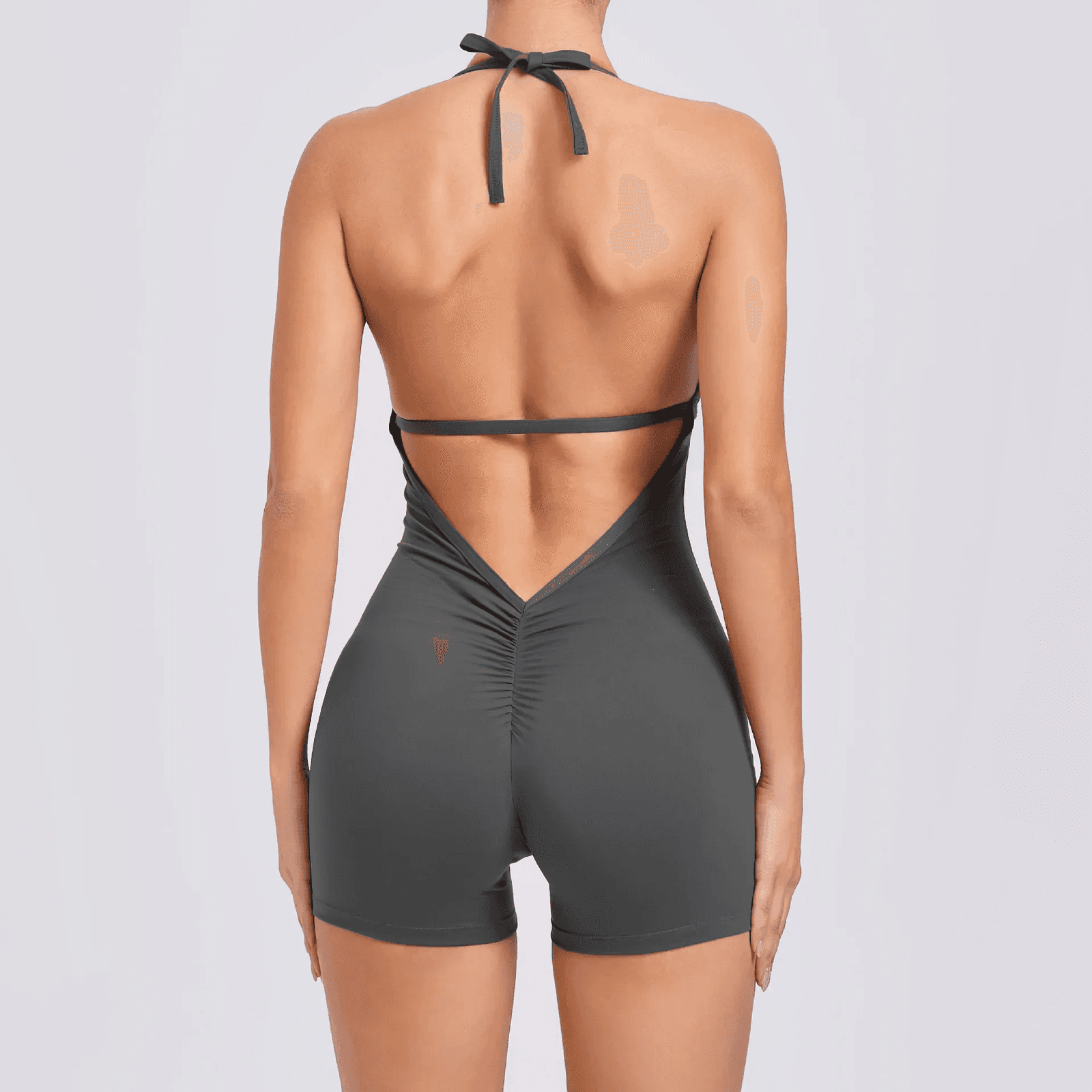 S M L Backless Hollow Out Short Bodysuit Push Up Unitard Gym Sports Active Wear
