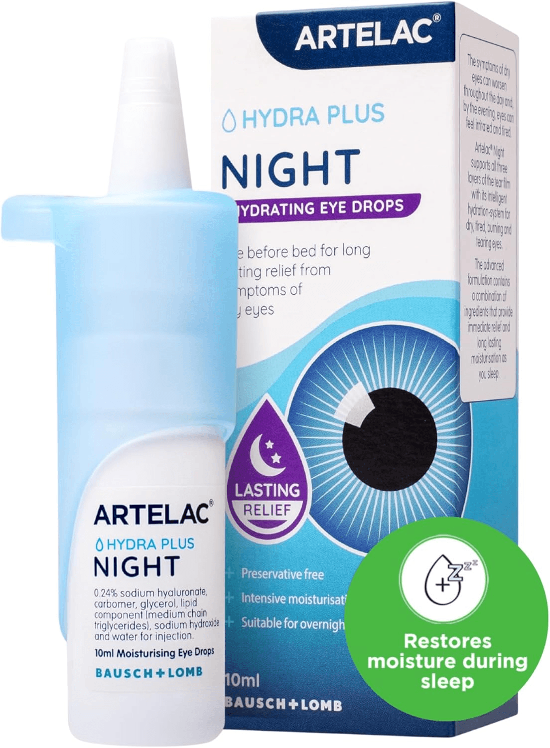 Night Eye Drops| Symptom Relief for Tired| Dry| Stressed| Gritty| Burning and Te
