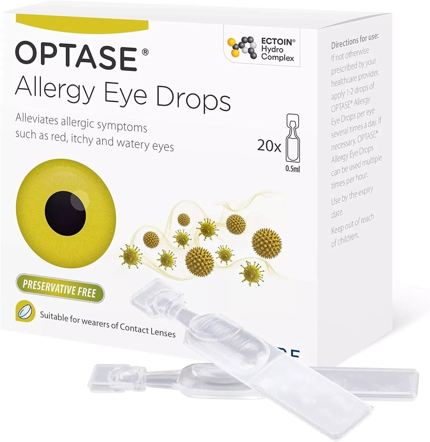 Optase Allergy Hayfever Eye Drops - Red| Itchy| Water Eyes| Conjunctivitis