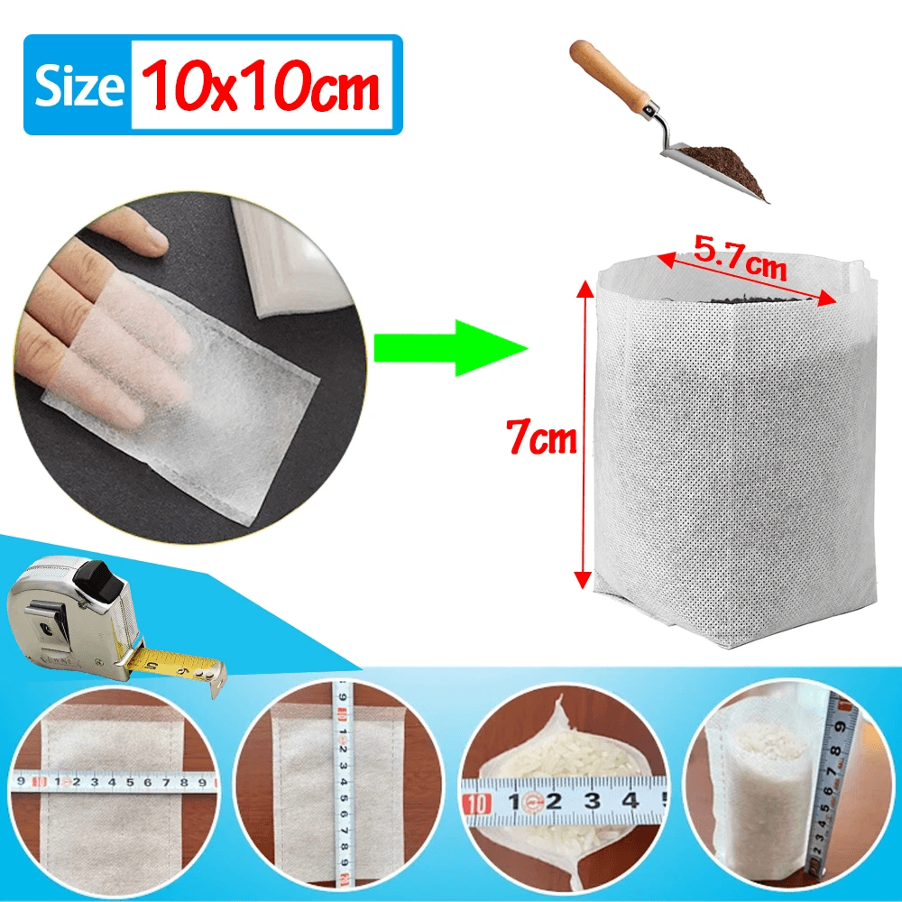 100Pcs Plant Grow Bags Nursery Bags Seeds to Sow Flower Pots Biodegradable