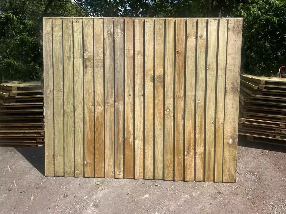 Pressure Treated Wooden Feather Edge Fence Panel 6X6 Pack of 2