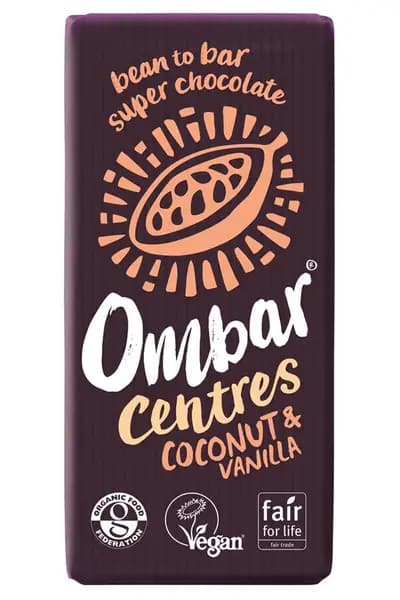 Organic Coconut and Vanilla Centres Bar 70g (Ombar)