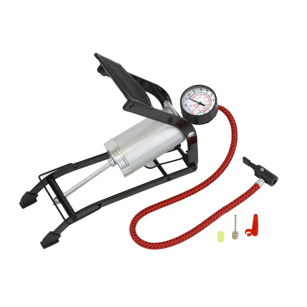 Foot Pump Single Cylinder Deluxe Car Vehicle Bike Motorcycle Anti Slip
