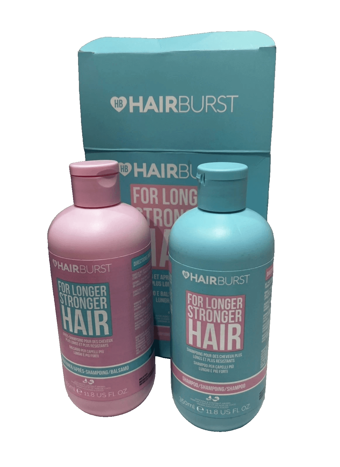 Hair Burst Shampoo and Conditioner Set 350ml per bottle for longer stronger hair