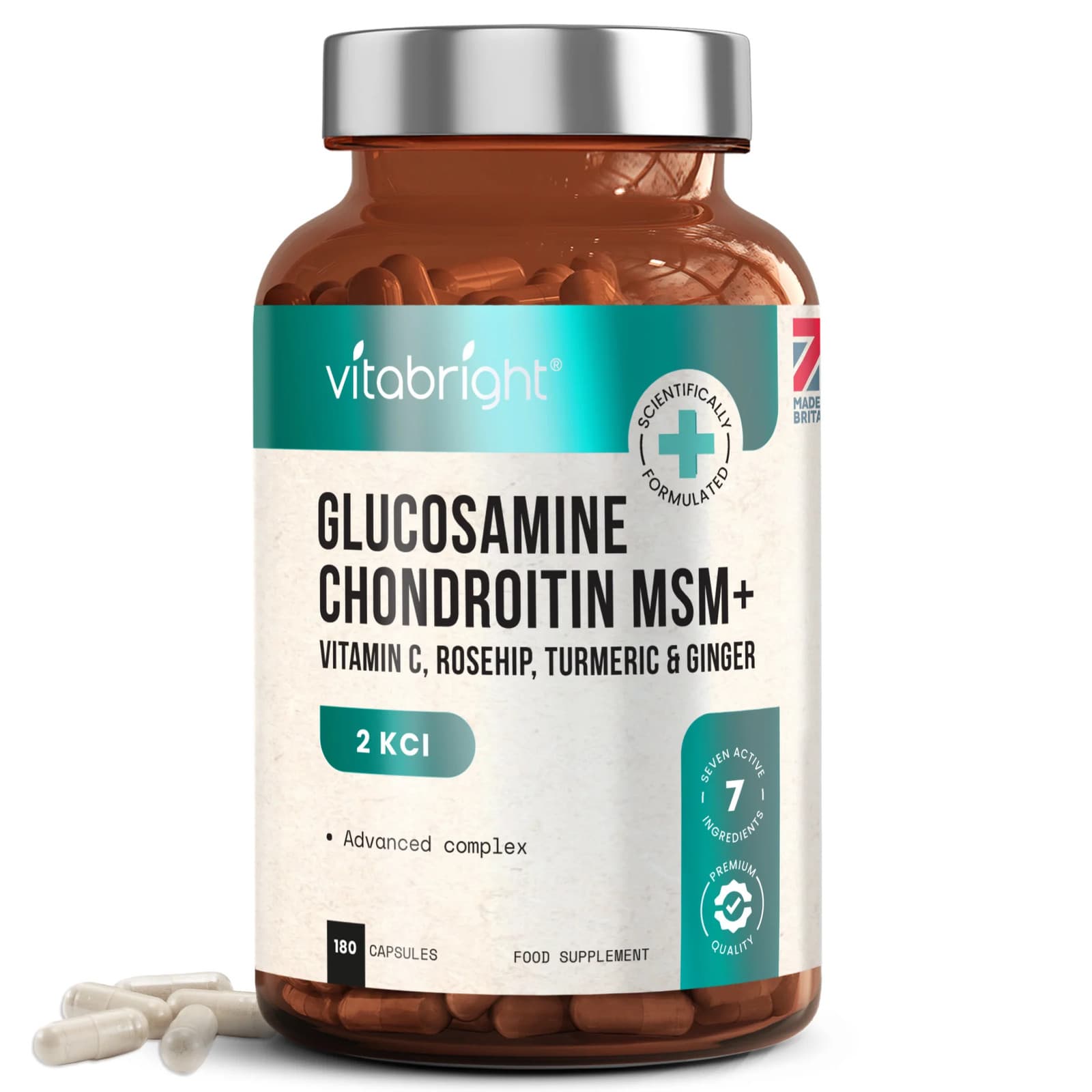 Glucosamine and Chondroitin - 180 Capsules - High Strength Sulphate MSM Complex